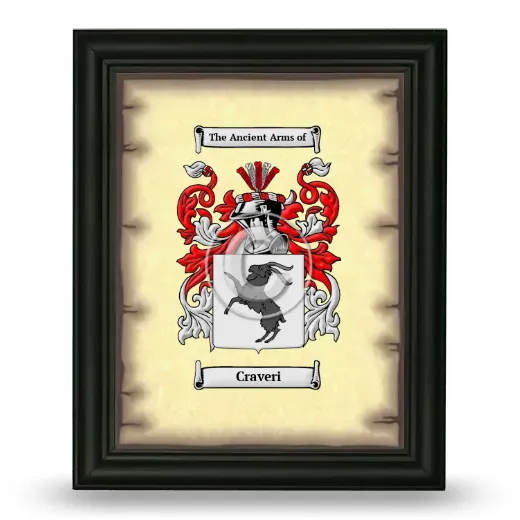 Craveri Coat of Arms Framed - Black
