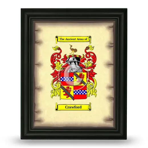Crawford Coat of Arms Framed - Black