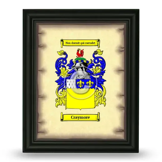Craymore Coat of Arms Framed - Black