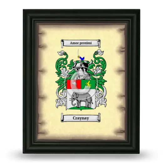 Craynay Coat of Arms Framed - Black