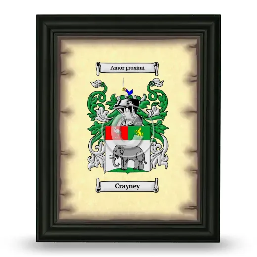 Crayney Coat of Arms Framed - Black