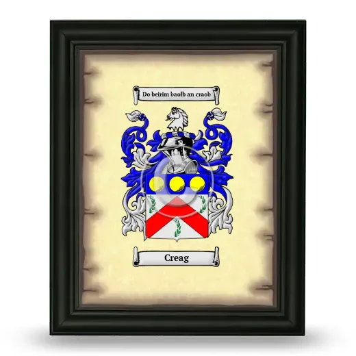 Creag Coat of Arms Framed - Black