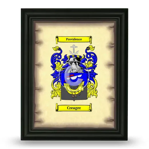 Creager Coat of Arms Framed - Black
