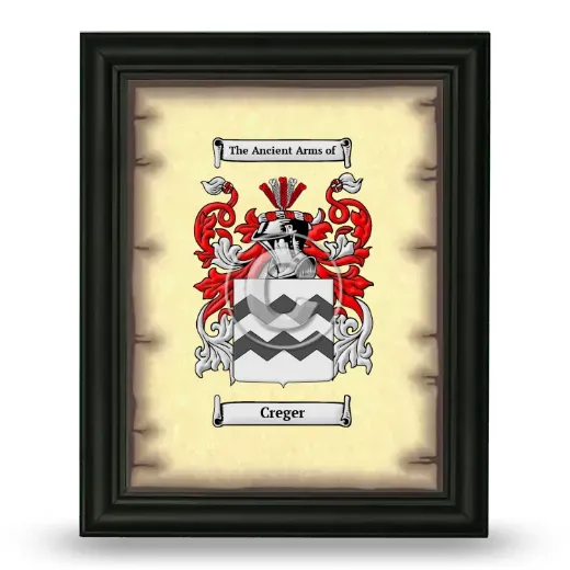 Creger Coat of Arms Framed - Black