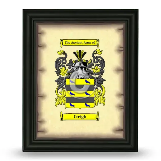 Creigh Coat of Arms Framed - Black