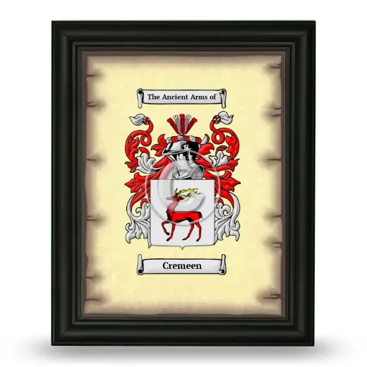 Cremeen Coat of Arms Framed - Black