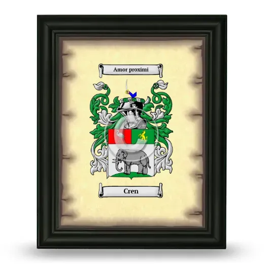 Cren Coat of Arms Framed - Black