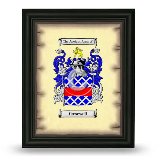 Cresewell Coat of Arms Framed - Black