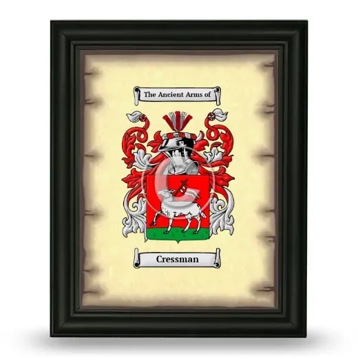 Cressman Coat of Arms Framed - Black