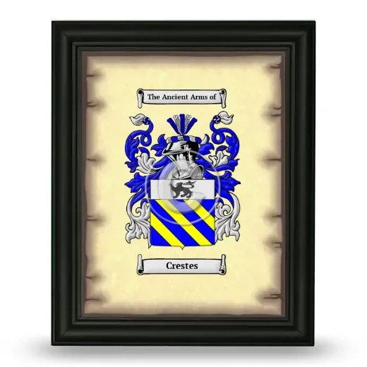Crestes Coat of Arms Framed - Black