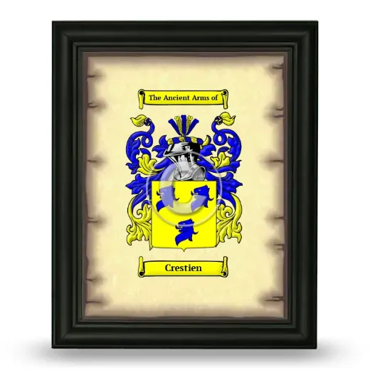 Crestien Coat of Arms Framed - Black