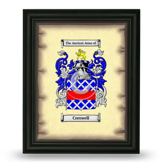 Creswell Coat of Arms Framed - Black