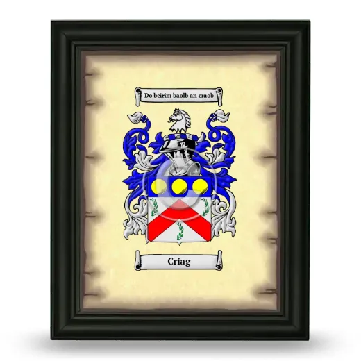 Criag Coat of Arms Framed - Black