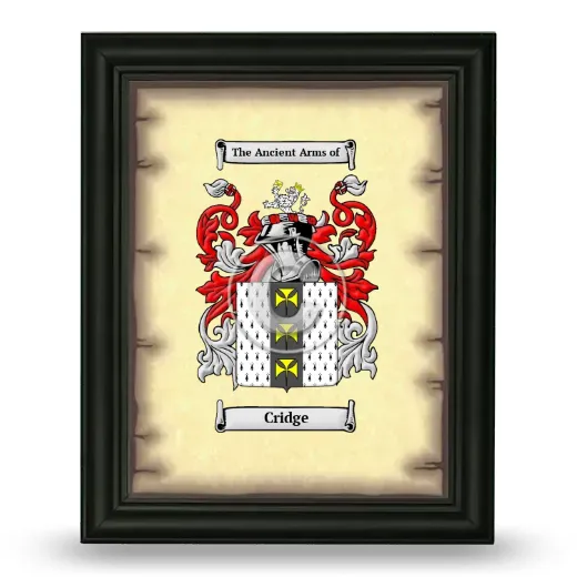 Cridge Coat of Arms Framed - Black