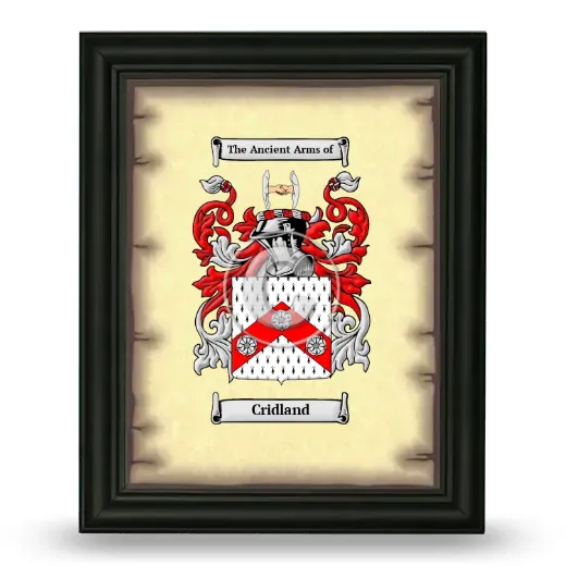 Cridland Coat of Arms Framed - Black