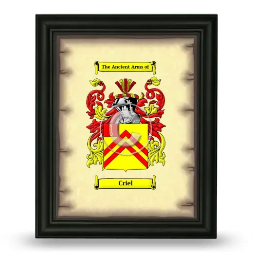 Criel Coat of Arms Framed - Black