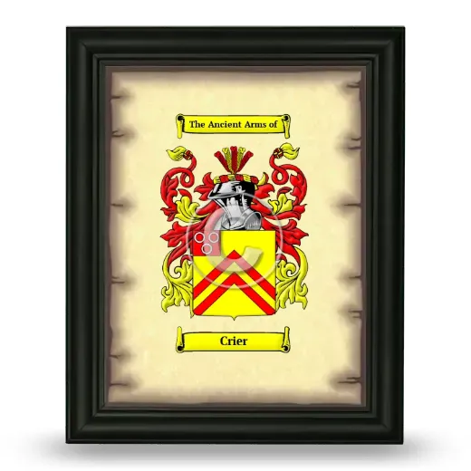 Crier Coat of Arms Framed - Black