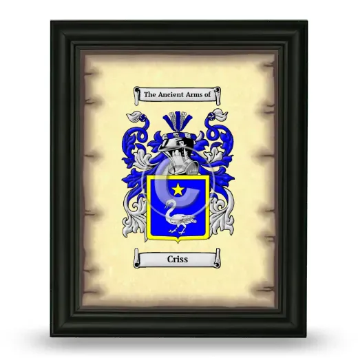 Criss Coat of Arms Framed - Black