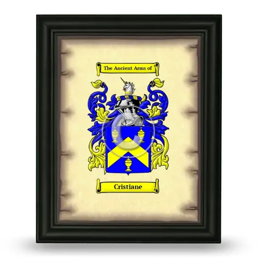 Cristiane Coat of Arms Framed - Black
