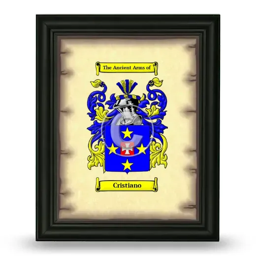 Cristiano Coat of Arms Framed - Black