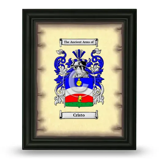 Cristo Coat of Arms Framed - Black