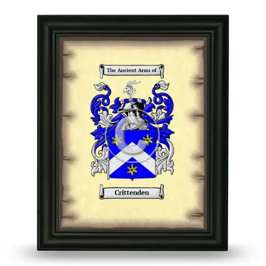 Crittenden Coat of Arms Framed - Black
