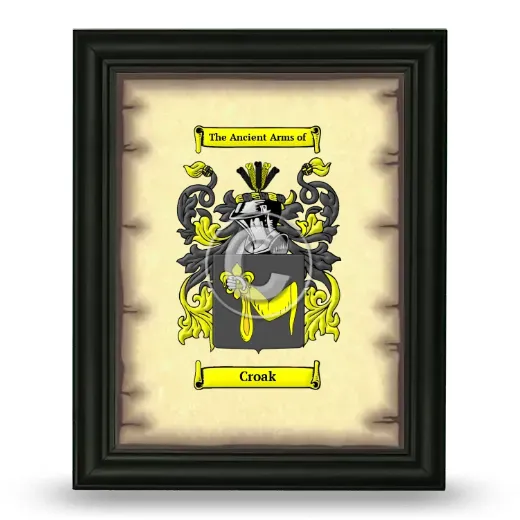 Croak Coat of Arms Framed - Black