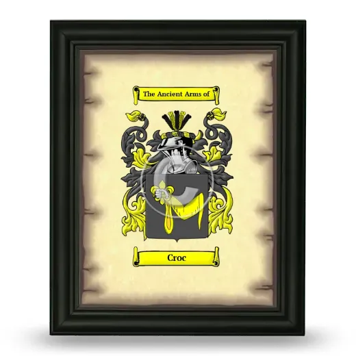 Croc Coat of Arms Framed - Black