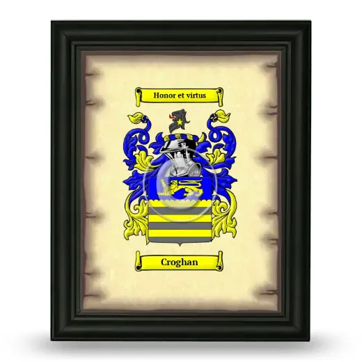 Croghan Coat of Arms Framed - Black