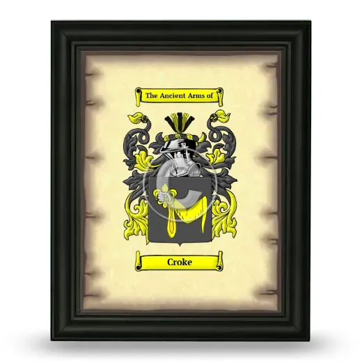 Croke Coat of Arms Framed - Black