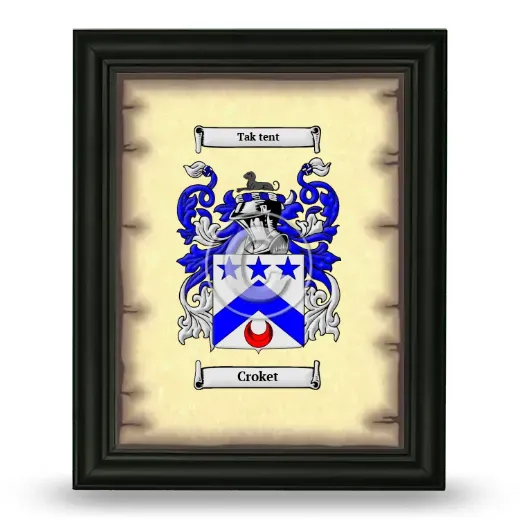 Croket Coat of Arms Framed - Black