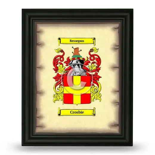 Crosbie Coat of Arms Framed - Black