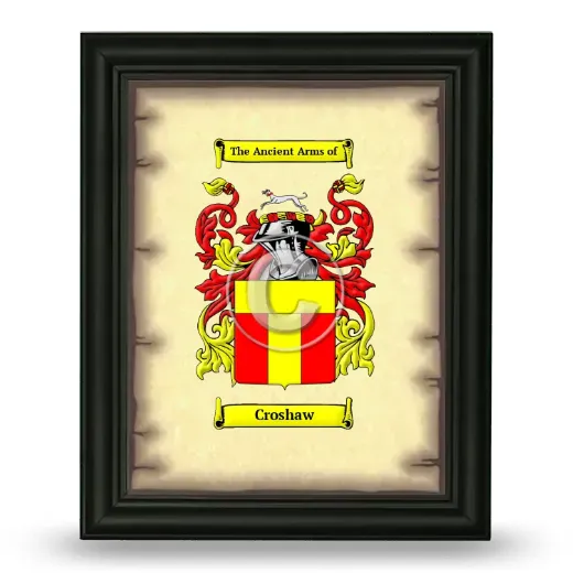Croshaw Coat of Arms Framed - Black
