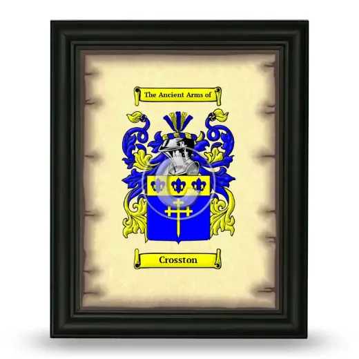 Crosston Coat of Arms Framed - Black