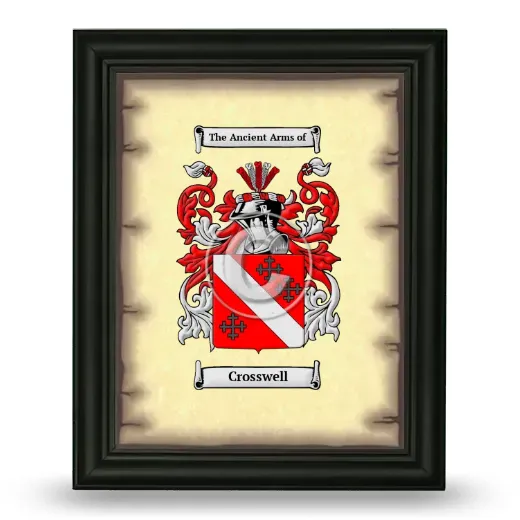 Crosswell Coat of Arms Framed - Black
