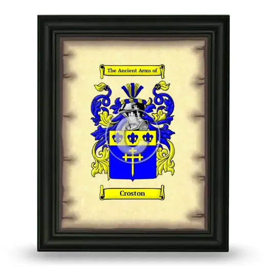 Croston Coat of Arms Framed - Black