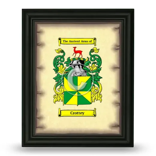 Crottey Coat of Arms Framed - Black