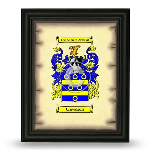 Crowdson Coat of Arms Framed - Black