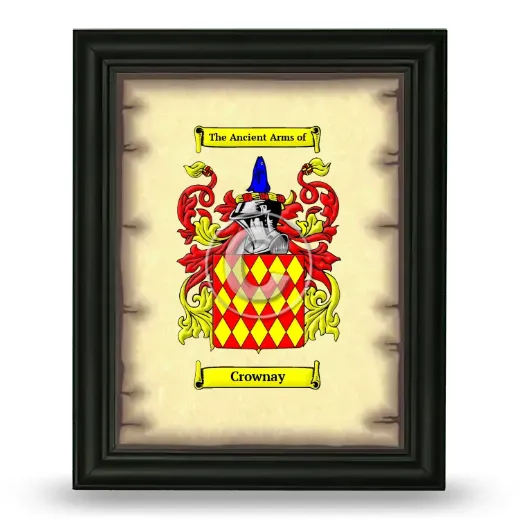 Crownay Coat of Arms Framed - Black