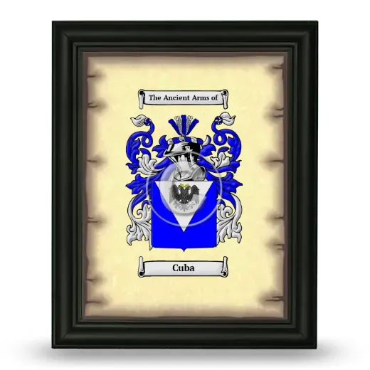 Cuba Coat of Arms Framed - Black