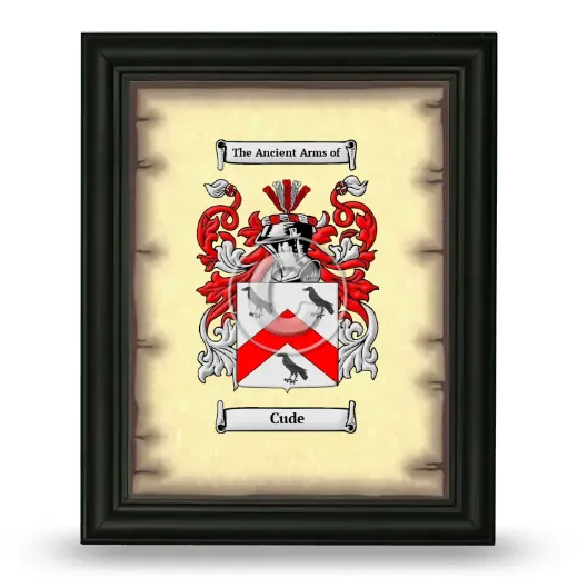 Cude Coat of Arms Framed - Black