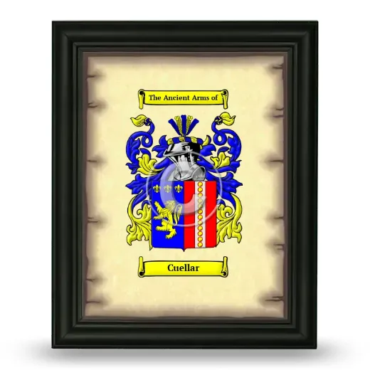 Cuellar Coat of Arms Framed - Black