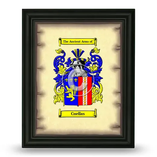 Cuellas Coat of Arms Framed - Black