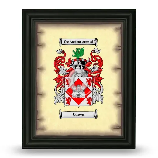 Cueva Coat of Arms Framed - Black