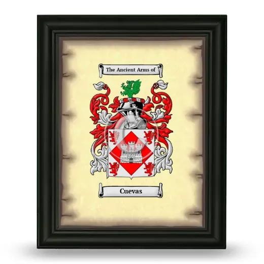 Cuevas Coat of Arms Framed - Black