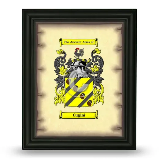 Cugini Coat of Arms Framed - Black