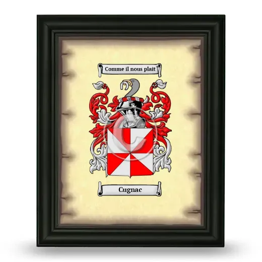 Cugnac Coat of Arms Framed - Black