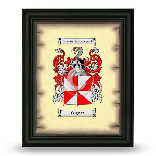 Cugnet Coat of Arms Framed - Black