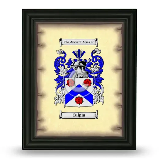 Culpin Coat of Arms Framed - Black