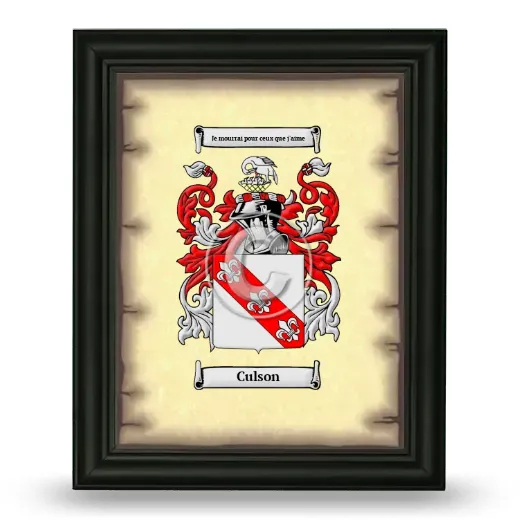 Culson Coat of Arms Framed - Black